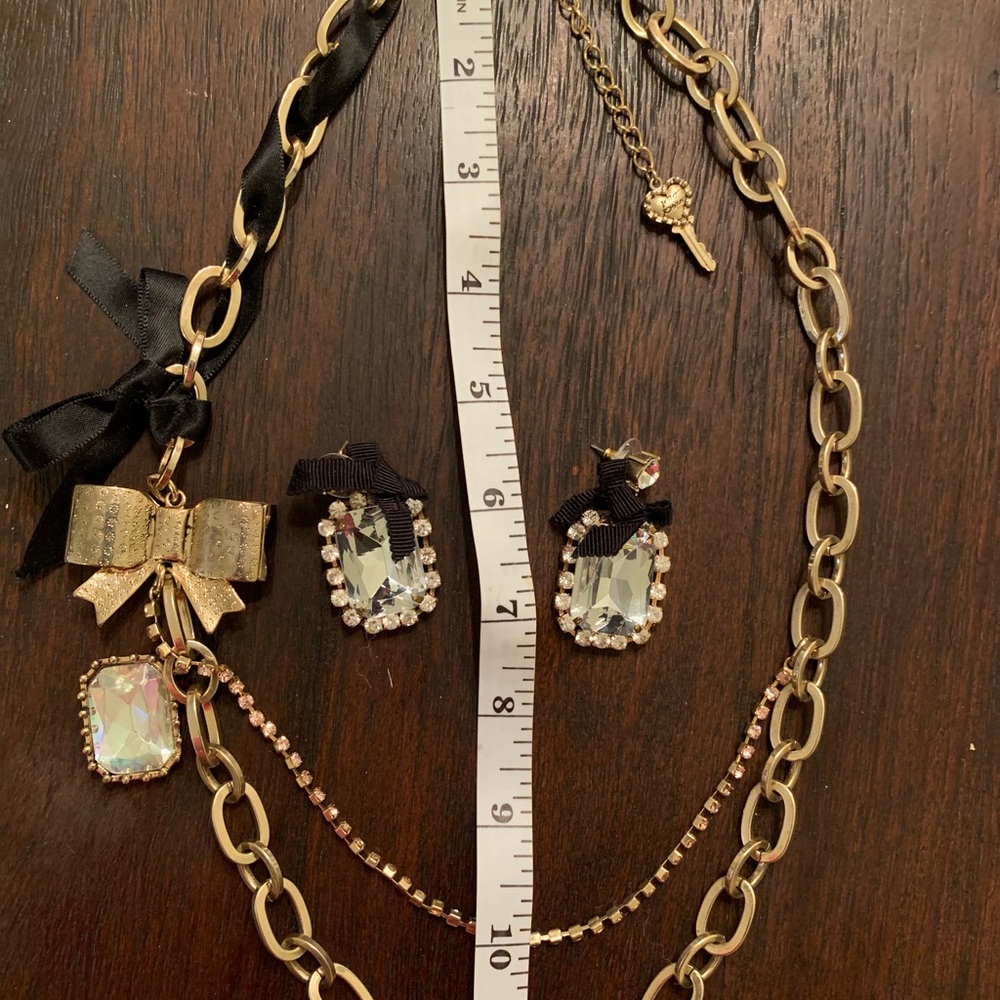 Betsy Johnson earrings and necklace